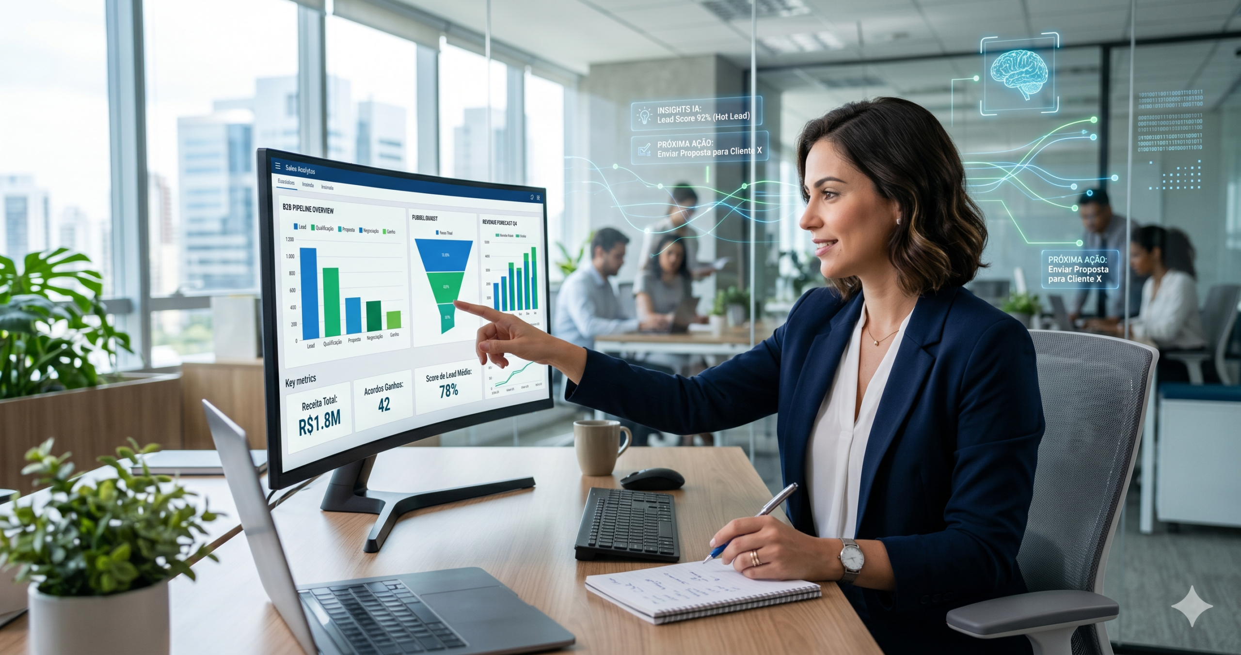 Time comercial usando inteligência artificial na prospecção B2B